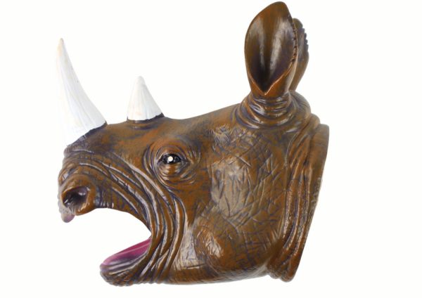 15295_3 Rhinoceros Animal Hand Puppet Brown