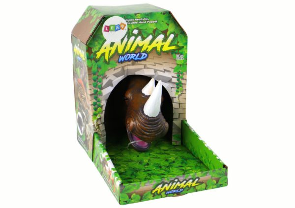 15295_4 Rhinoceros Animal Hand Puppet Brown