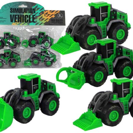 Farm Vehicle Set Green Tractors 4 Pieces