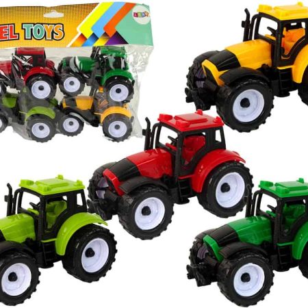Set of Agricultural Tractors Farm 4 Colorful Pieces