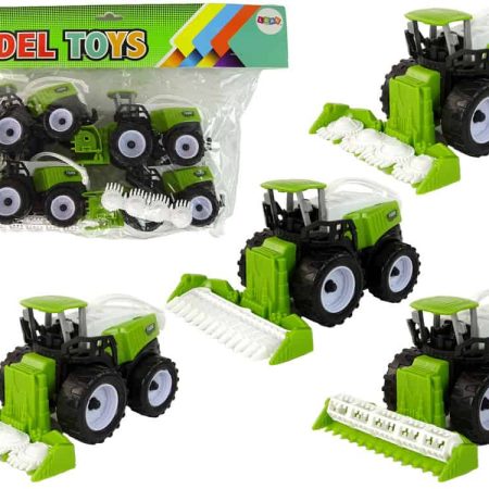 Farm Vehicle Set Green Tractors 4 Pieces