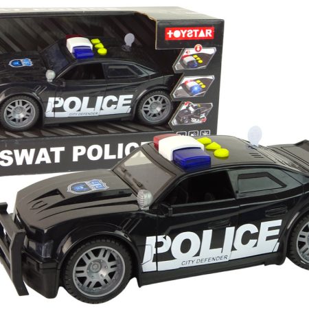 Car Police 1:14 Lights Sounds Black
