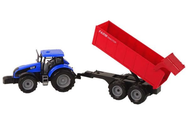 Tractor with Trailer Agricultural Vehicle Farm Blue