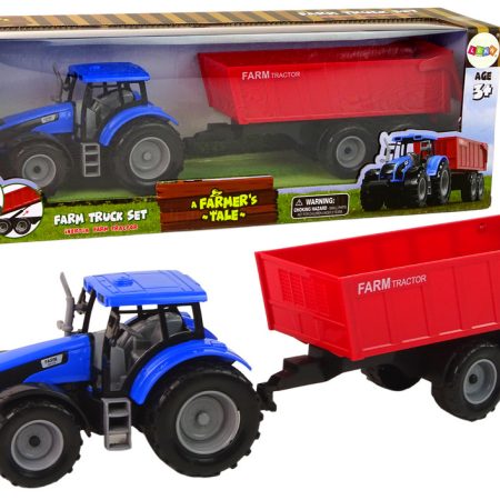 Tractor with Trailer Agricultural Vehicle Farm Blue