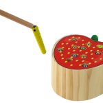 Wooden Strawberry Catch the Worm Magnetic Game