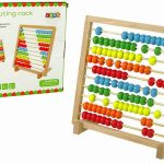 School abacus wooden colorful beads