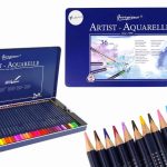 Set of 36 Watercolor Pencils Metal Container