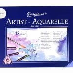 Set of 48 Watercolor Pencils Metal Container