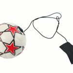 PU Football with a Jojo Elastic Band for Bouncing, 6 cm, White Stars