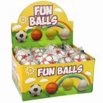 PU Football with a Jojo Elastic Band for Bouncing, 6 cm, White Stars