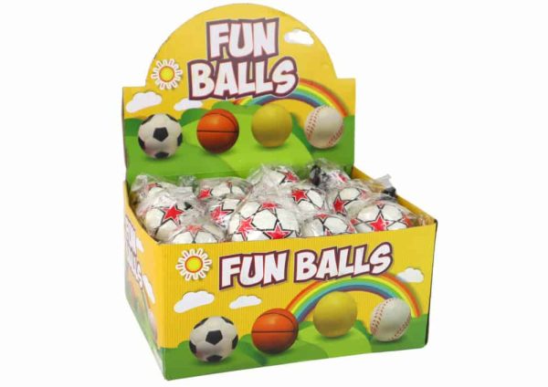 PU Football with a Jojo Elastic Band for Bouncing, 6 cm, White Stars