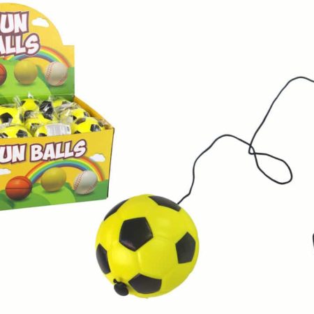 PU Football with Jojo Eraser for Bouncing, 6 cm, Yellow