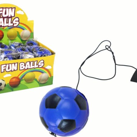PU Football with Jojo Eraser for Bouncing, 6 cm, Blue