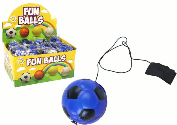 PU Football with Jojo Eraser for Bouncing, 6 cm, Blue