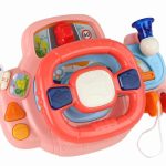 Interactive Pink Steering Wheel Driving Simulator Multifunctional