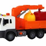 Garbage Truck With Crane Friction Drive Orange 1:16