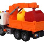 Garbage Truck With Crane Friction Drive Orange 1:16