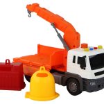 Garbage Truck With Crane Friction Drive Orange 1:16