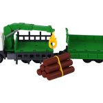 Truck With Crane Friction Drive Sounds Green Wood 1:16