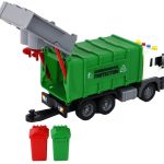 Garbage Truck With Crane Friction Drive Green 1:16