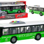 Battery Powered Bus Lights Sounds Friction Drive Green 1:16