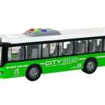 Battery Powered Bus Lights Sounds Friction Drive Green 1:16