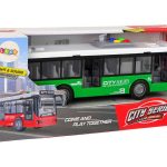 Battery Powered Bus Lights Sounds Friction Drive Green 1:16