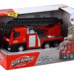 Red Fire Truck With Extendable Ladder Boom