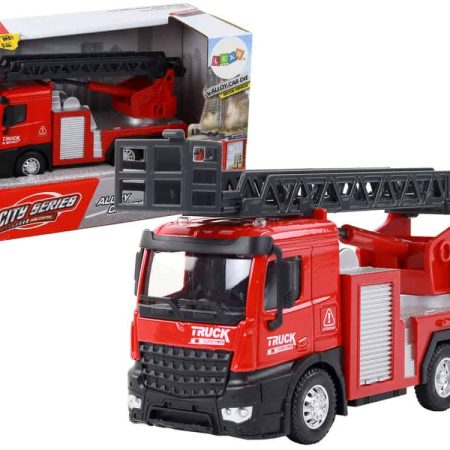 Red Fire Truck With Extendable Ladder Boom