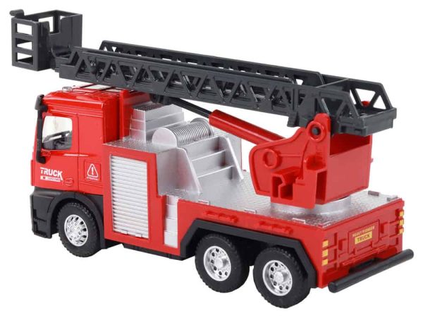 Red Fire Truck With Extendable Ladder Boom