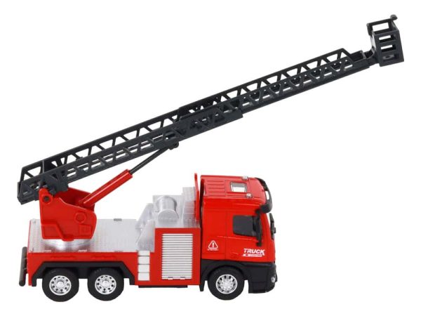 Red Fire Truck With Extendable Ladder Boom