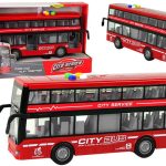 Battery Operated Double Decker Bus Lights Sounds Friction Drive Red