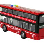Battery Operated Double Decker Bus Lights Sounds Friction Drive Red