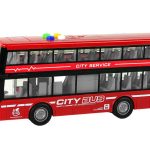 Battery Operated Double Decker Bus Lights Sounds Friction Drive Red