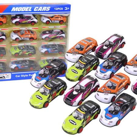 Set of Sports Cars 1:55 With Friction Drive 12 Colorful Pieces