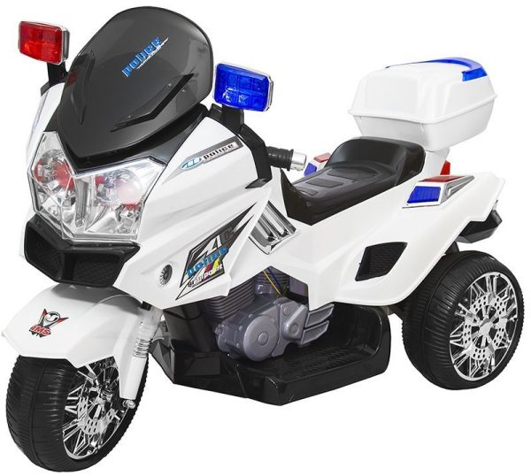 CH815 White - Electric Ride On Police Motorcycle
