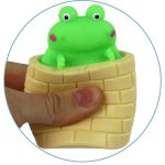 Anti-stress Toy Green Frog Jumping out of the Barrel