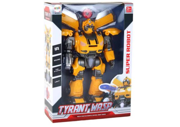 Large Robot Remote Controlled R/C Yellow Sound Light