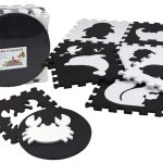 Soft Puzzle Mat Contrasting Educational EVA Foam Black and White 19 pieces.