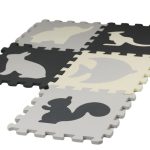 Soft Puzzle Mat Contrasting Educational EVA Foam Gray 28 pieces.
