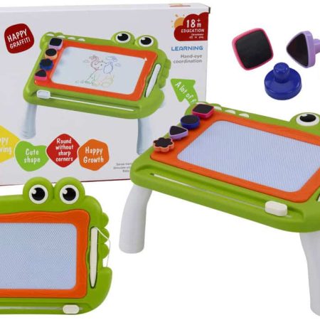 Blackboard, Drawing Table, Description, Crocodile, Green Stamps