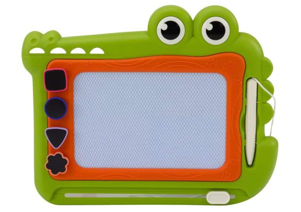 Blackboard, Drawing Table, Description, Crocodile, Green Stamps