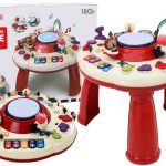 Interactive Educational Panel Table Piano Drum Red