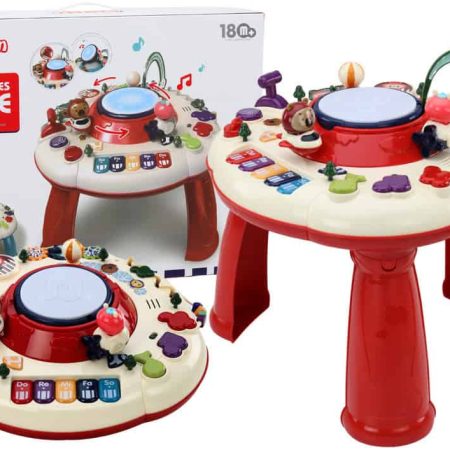 Interactive Educational Panel Table Piano Drum Red