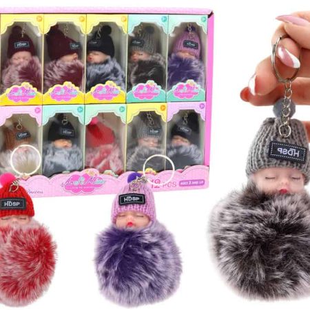 Pompom Doll Keychain Pendant for Keys Handbags Mix Colors