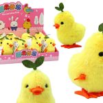 Yellow Clockwork Jumping Hen With Leaf