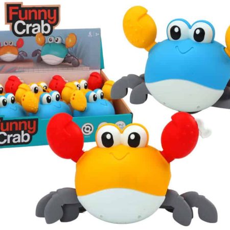 Bath Toy Wind Up Crab Walks Swims Blue Yellow