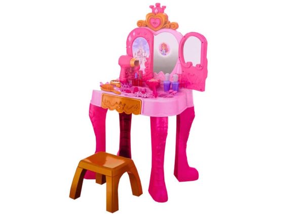 Children's Dressing Table With Gesture Sensor Accessories Pink