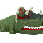 Arcade Game Biting Dinosaur Triceratops Green Lights Sounds