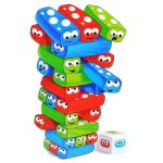 Game Tower With Worms Colorful Bricks